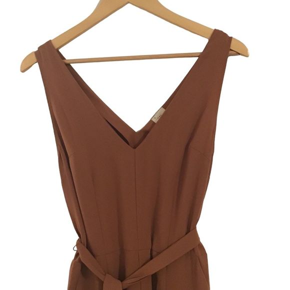 A NEW DAY Jumpsuit Deep Blush Sleeveless Elastic Waist Tie Belt Slip On SZ S NWT - Picture 6 of 10